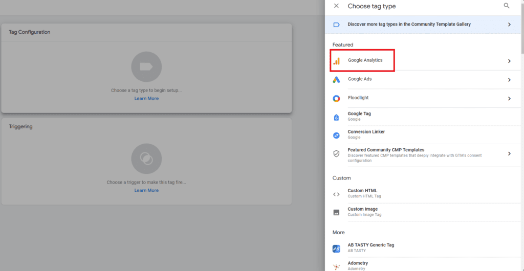 select google analytics, wonkrew